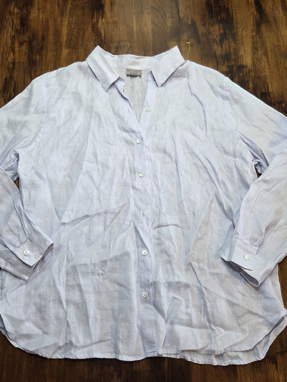 J.Jill Linen Button Down Shirt Purple Size Large